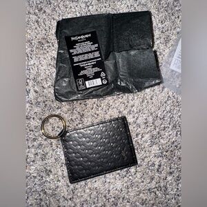 Yves Saint Laurent Beaute Black ID Holder with Gold Ring​
